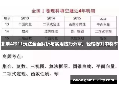 北单4串11玩法全面解析与实用技巧分享，轻松提升中奖率